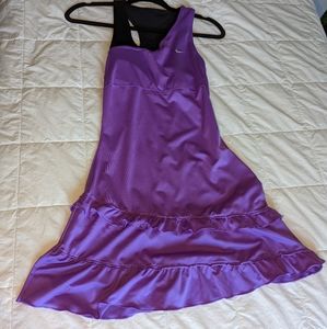 Purple tennis dress Nike DRI fit small bra ruffles and Black accent Women's 👗